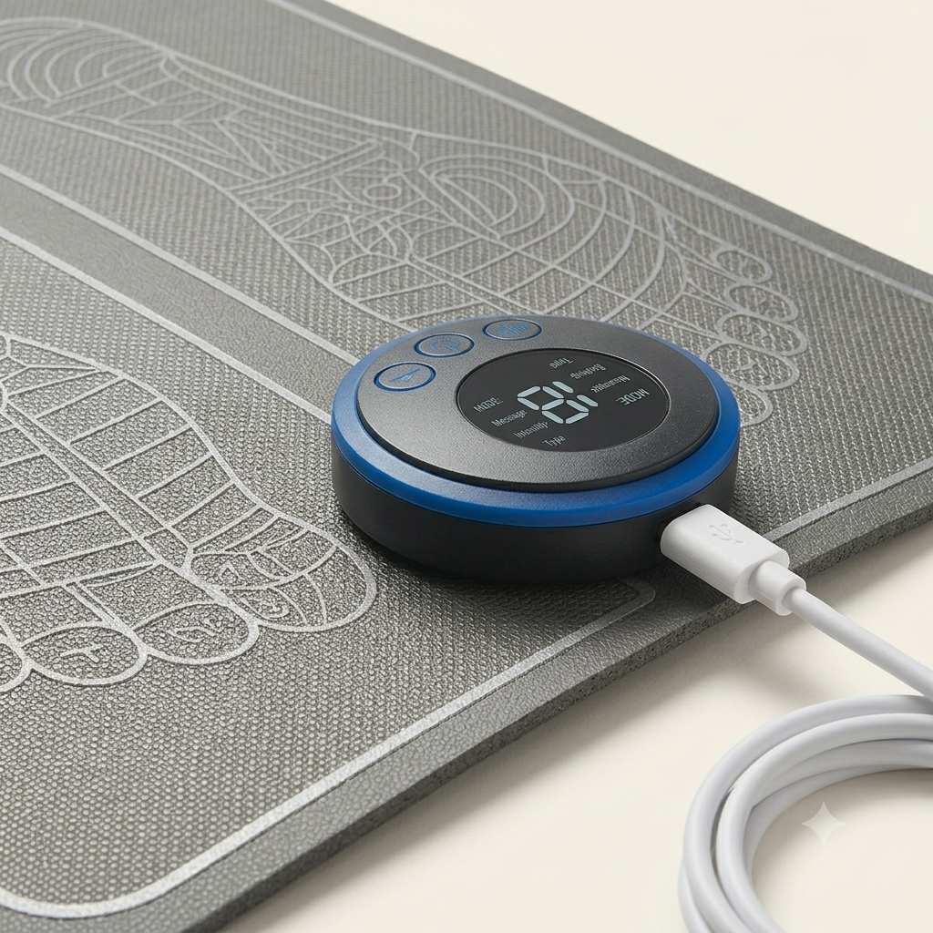 Masajeador de Pies Electroestimulador EMS — Relaja Pies y Cuerpo desde el Sofá
