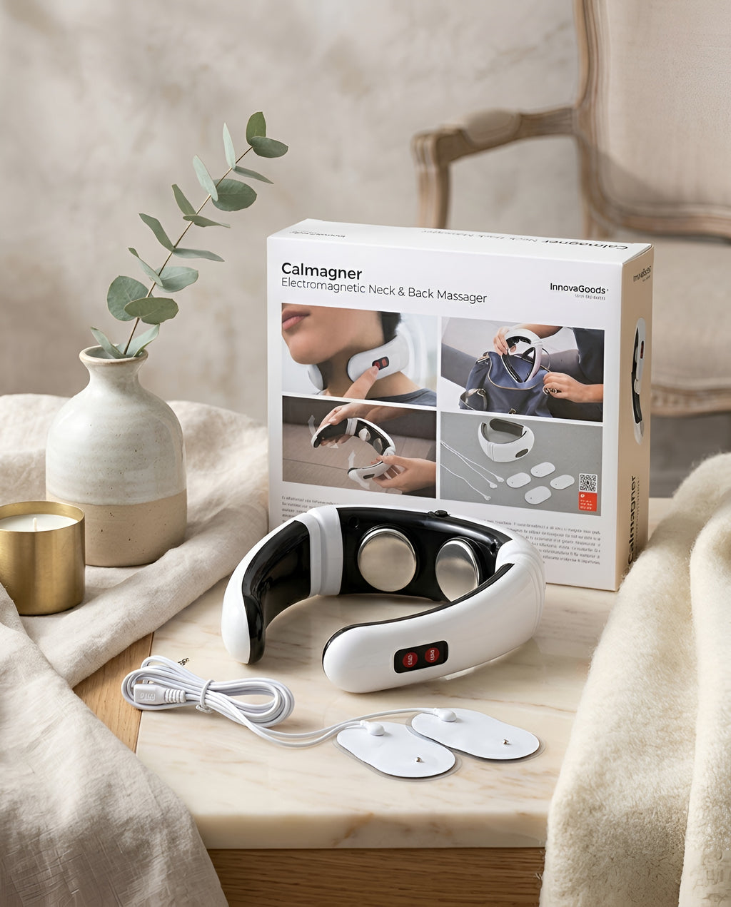 Masajeador Cervical Electromagnético Pro — Alivio Profundo en Cervicales y Espalda